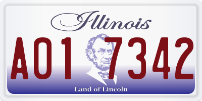 IL license plate A017342