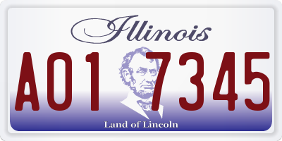 IL license plate A017345