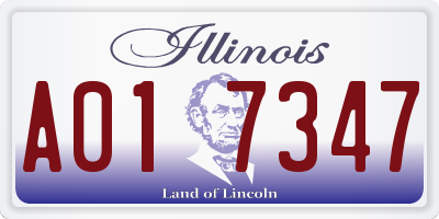 IL license plate A017347