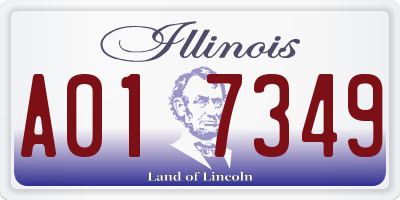 IL license plate A017349