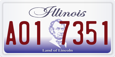 IL license plate A017351