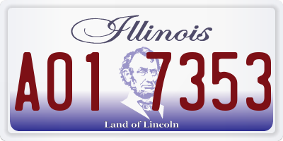 IL license plate A017353