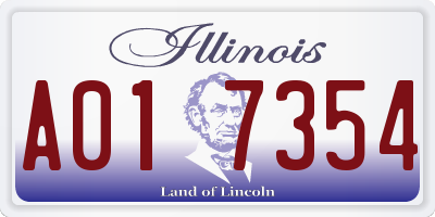 IL license plate A017354