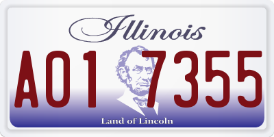 IL license plate A017355