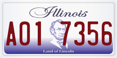 IL license plate A017356