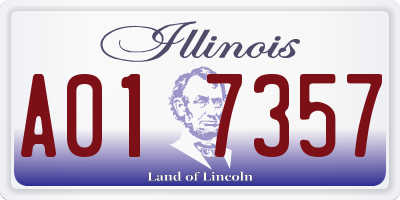 IL license plate A017357