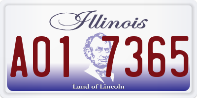 IL license plate A017365