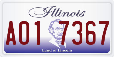 IL license plate A017367