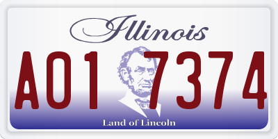 IL license plate A017374