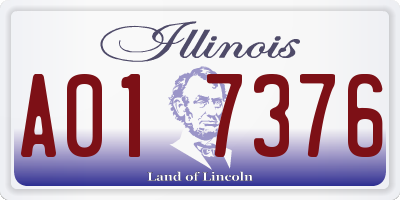IL license plate A017376