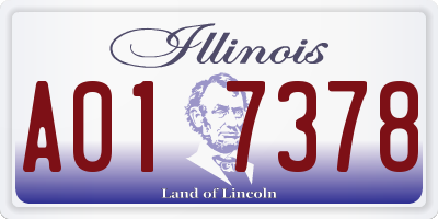 IL license plate A017378