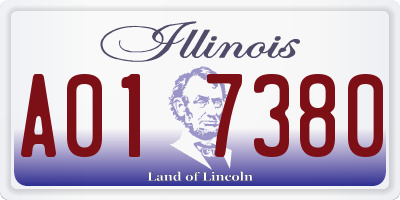IL license plate A017380