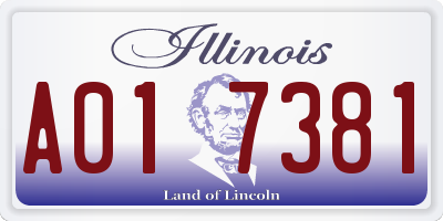 IL license plate A017381