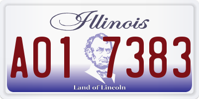 IL license plate A017383