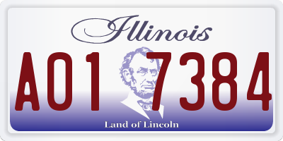 IL license plate A017384