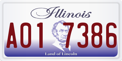 IL license plate A017386