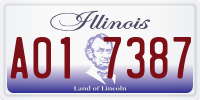 IL license plate A017387