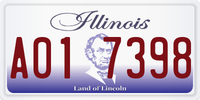 IL license plate A017398