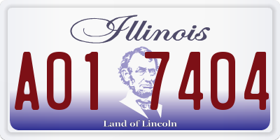 IL license plate A017404