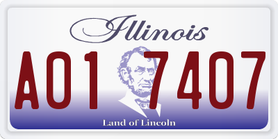 IL license plate A017407