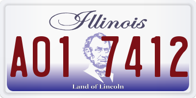 IL license plate A017412