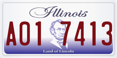 IL license plate A017413