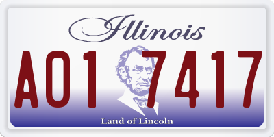 IL license plate A017417