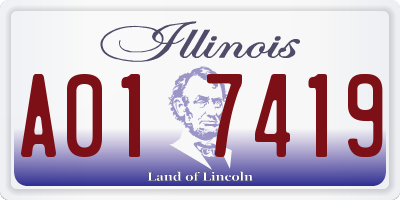 IL license plate A017419