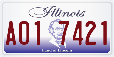 IL license plate A017421