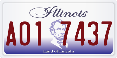 IL license plate A017437