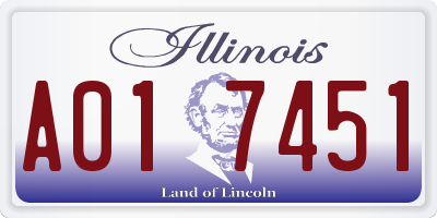 IL license plate A017451