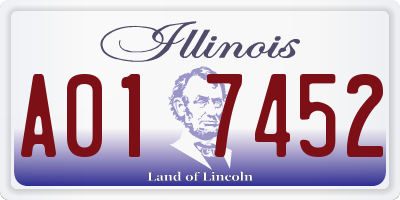 IL license plate A017452