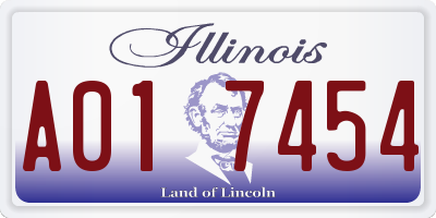 IL license plate A017454