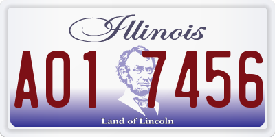 IL license plate A017456