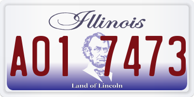 IL license plate A017473