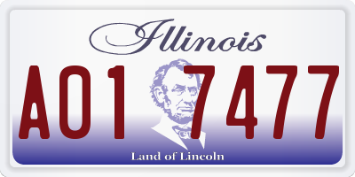 IL license plate A017477