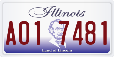 IL license plate A017481