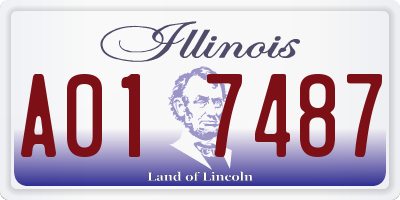 IL license plate A017487
