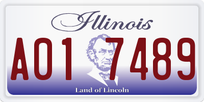 IL license plate A017489