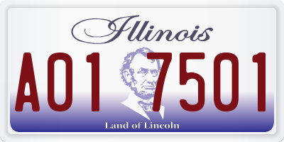 IL license plate A017501