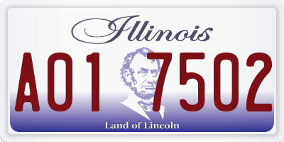 IL license plate A017502