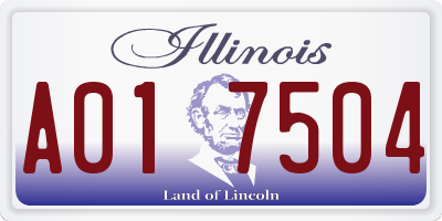 IL license plate A017504
