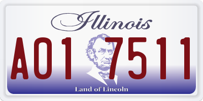 IL license plate A017511