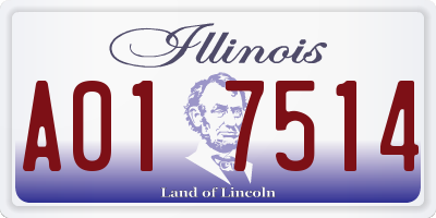 IL license plate A017514