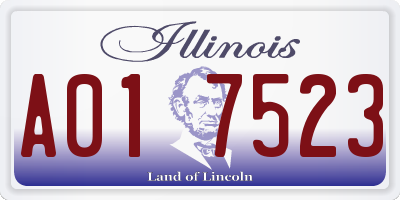 IL license plate A017523
