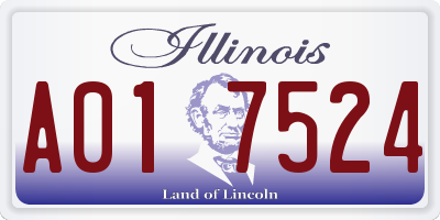 IL license plate A017524