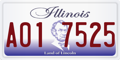 IL license plate A017525