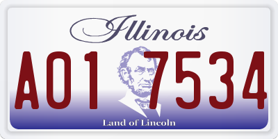 IL license plate A017534