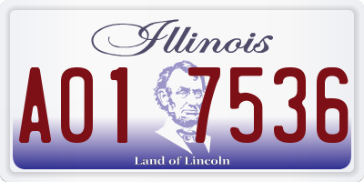 IL license plate A017536