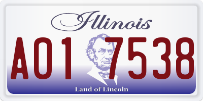 IL license plate A017538